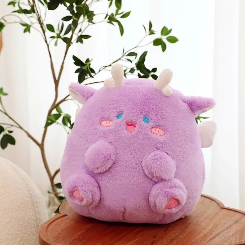 Riley - Ultra-soft, Fluffy Dinosaur Plush Toys - Purple / 30cm