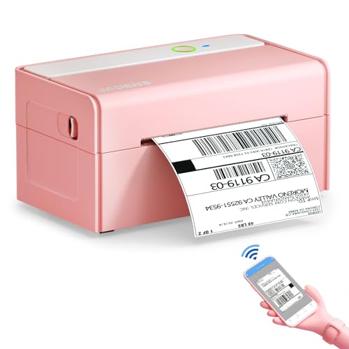 JADENS Bluetooth Thermal Label Printer -Wireless Shipping Label Printer for Small Business & Package, USPS, Etsy, Amazon, Compatible with iPhone, iPad, Mac, Windows, Android, 4x6, Label Maker, Pink - Pink