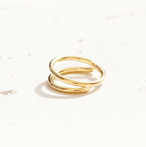 Double Hoop Helix Earring Gold | Gold Vermeil / 18G / 8mm