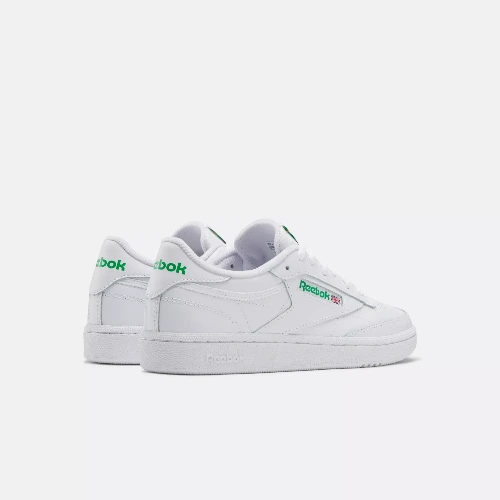 Club C 85 Shoes - White / White / Green | Reebok