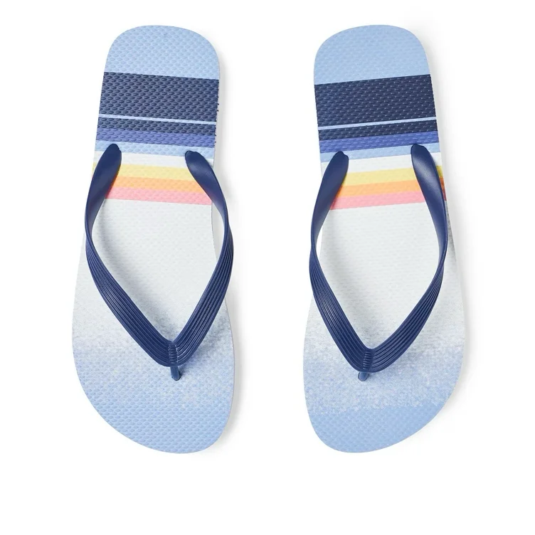 Blue and sunset design flip flops