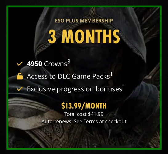 3 months ESO plus membership 