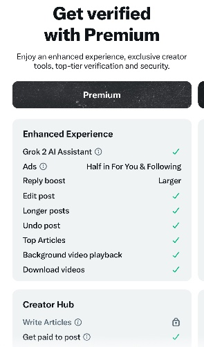 X (Twitter) premium for a year
