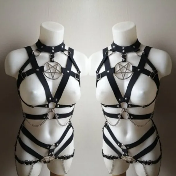 Two Piece Metal Pentagram Elastic Harness | Etsy