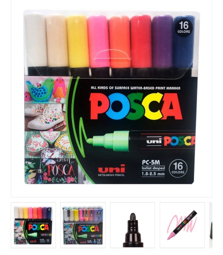 Uni Posca PC-5M - Set 16 Markers