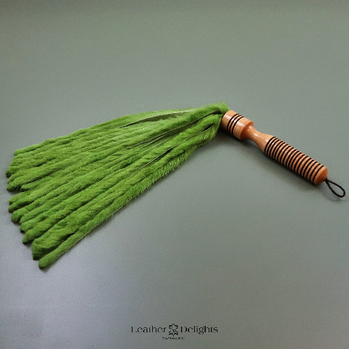Lime Green Rabbit Fur Flogger