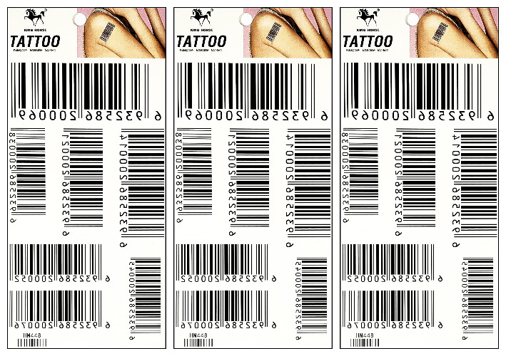 ONCEX 3 Sheets Barcodes Numbers Temporary Tattoos Waterproof Black Bar code Tattoo Designs Body Arms Legs Shoulder Back Men Women Painting Cartoon Art Stickers Water Transfer 8X4 Inch - Black