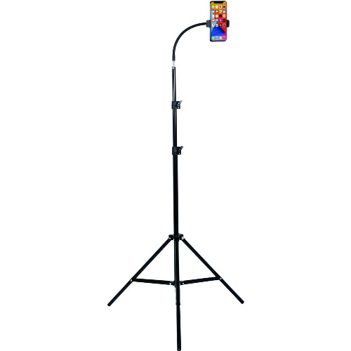 HAITENT Phone Floor Tripod Stand,7.2 Feet Retractable Adjustable Gooseneck Cell Phone Tall Tripod Stand for iPhone 12 Pro Max,iPhone 11 Pro Max,iPhone Xs Max, with Smart Phone Holder Clamp - 