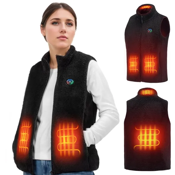 KEMIMOTO Verwarmd vest voor dames, verwarmingsvest met 4 instelbare verwarmingszones, 3 warmtestanden, USB, elektrisch warmtevest voor skiën, wandelen, outdoor-activiteiten (zonder accu)