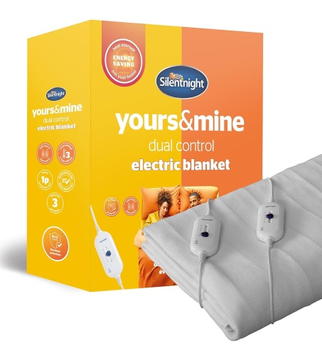 Silentnight Dual Control Electric Blanket King Size - Heated Electric Underblanket Bed Warmer Sheet with 3 Heat Settings, Easy Fit Straps and Split Controls - King Size 160x150cm (63"x59")