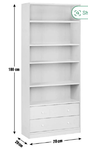 Argos Home Maine 2 Drawer Bookcase - White