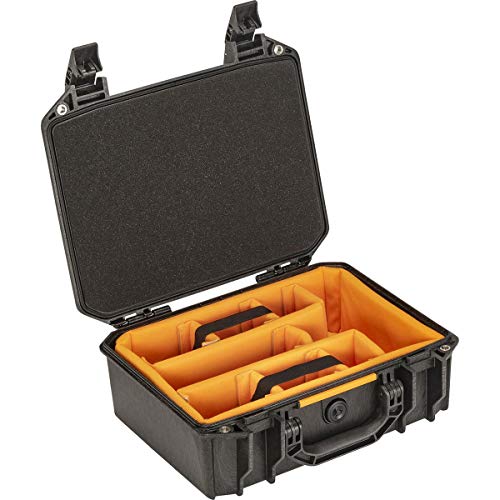 Pelican Vault V200 Multi-Purpose Hard Case with Padded Dividers for Camera, Drone, Equipment, Electronics, and Gear (Black)