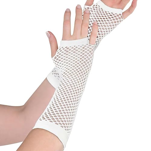 Long Fishnet Fingerless Gloves - 1 Count - Vibrant, Stretchy & Stylish - Perfect For Parties & Costumes, One Size Fits All - Pink - One Size