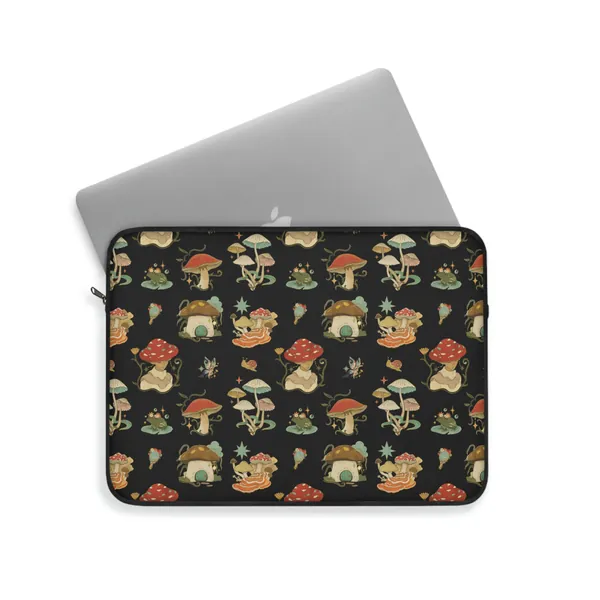 Dark Cottagecore Mushroom Laptop Sleeve