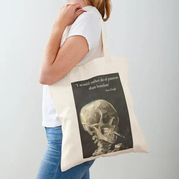 Van Gogh's Quote on Skull Painting | Tote Bag