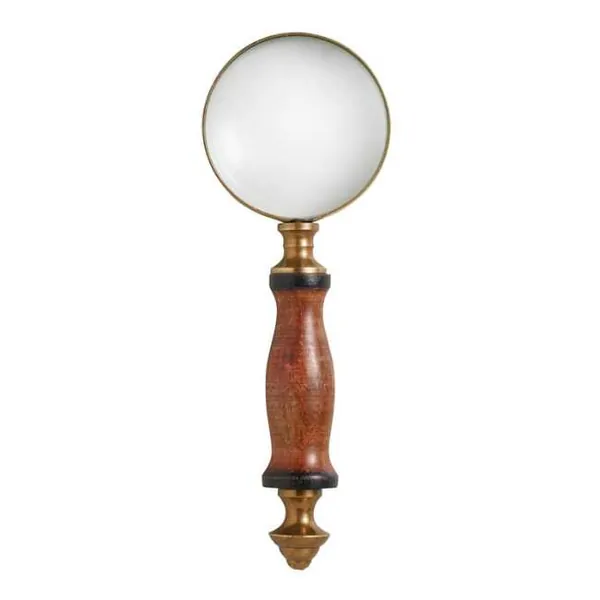 Mini Wood and Brass Magnifying Glass