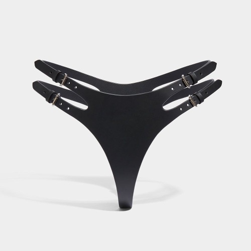 Fleet Ilya HIGH WAISTED THONG | Black / Brass / S