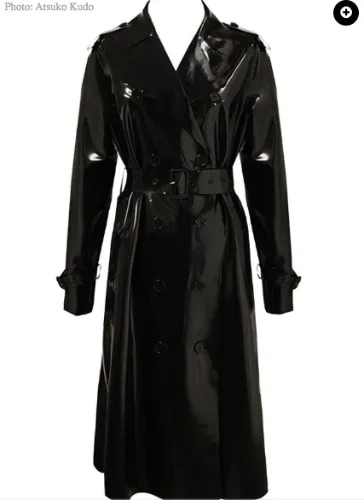 Atsuko Kudo Full Length Trench Coat in Supatex Black