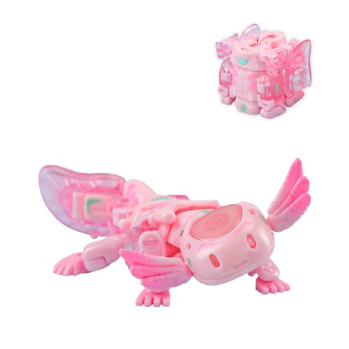 52TOYS BEASTBOX BB-63A Heatmiser Deformation Toys Action Figure, Converting Toys in Mecha and Cube, Perfect Birthday Party Gift for Teens and Adults, Based on Hexagonal Arowana - Pink