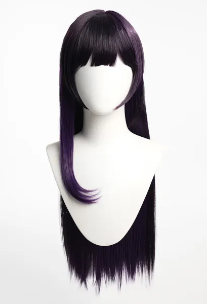 Goddess of Victory: Nikke Mihara Cosplay Wig Long Straight Black Purple Wig
