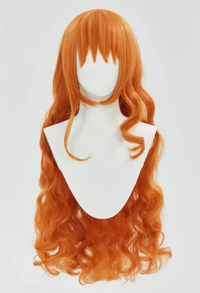 One Piece Film Nami Cosplay Wig Long Curly Orange