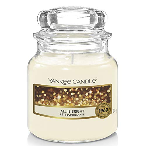 Yankee Candle CLASSIC-Vanilla Duftkerze, All Is Bright, Kleine Kerze im Glas, 104 - Kleine Kerze im Glas - Kleine Kerze im Glas
