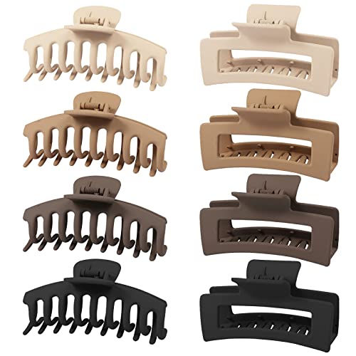 Zou.Rena haarspangen damen Dickes Haar, haarklammer groß 11cm, haarspangen mädchen claw clip haar klammern set 8 Stück Box Verpackung(neutral) - Neutral