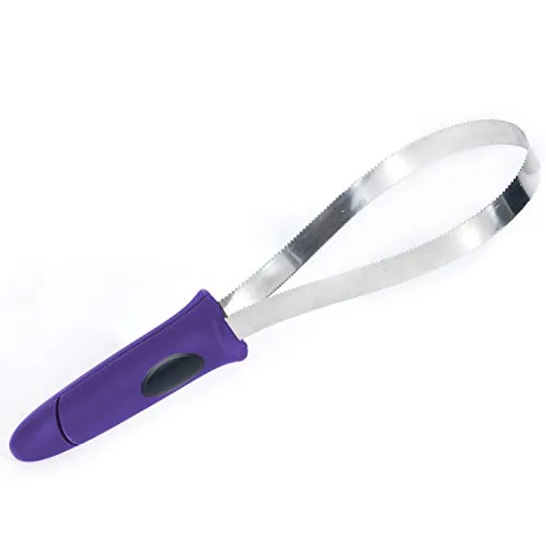 BOTH WINNERS Dual-Sided Shedding Blade with Stainless Steel Blade, De-Shedding Tool for All Dogs with Soft Touch Grip Handle(PURPLE)
