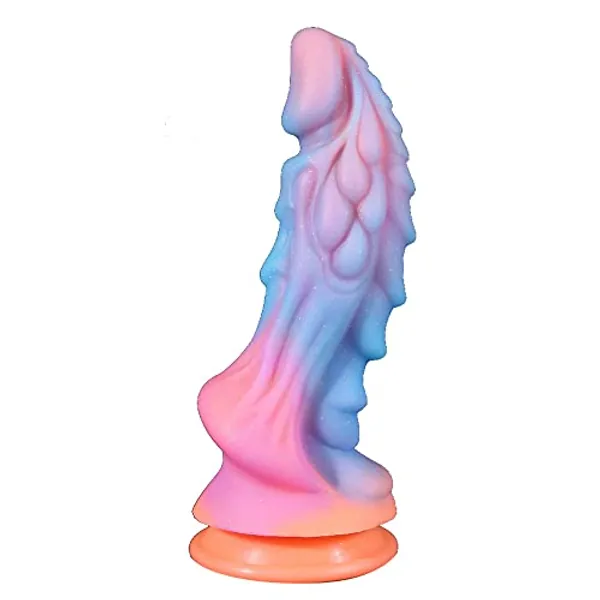 Kuaecr Silicone Dildo Realistic Luminous Dildo with Strong Suction Cup Plug 23 cm Long G-Spot Stimulator Soft Monster Dildos Butt Plug Sex Toys for Men and Women