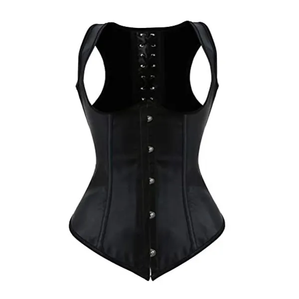 Corsets for Women Costume Lingerie Bustier Top Satin Floral Lace up Trim Plus Size