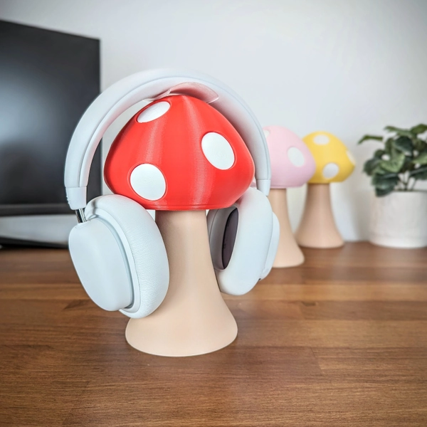 Mushroom Headphone Stand - Kawaii Gamer Girl - Headset Holder - Cute Gaming Accessories - Twitch Streaming