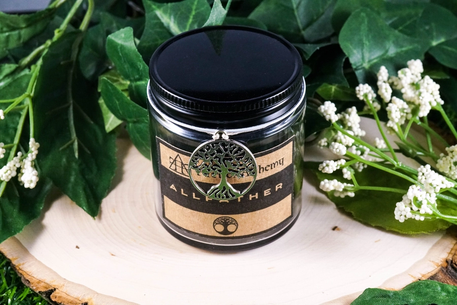 ALLFATHER Devotional Jar Candle for Odin 4oz, Ritual Candle