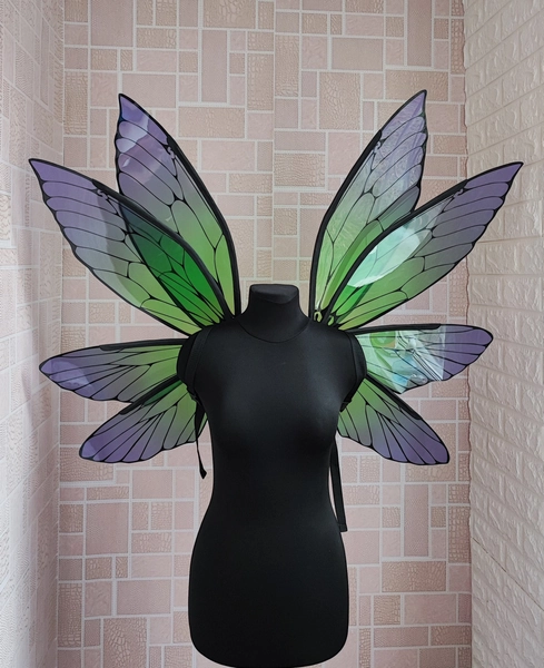 Purple green fairy wings, Fairy wings for adults, Costume wings, Festival wings
