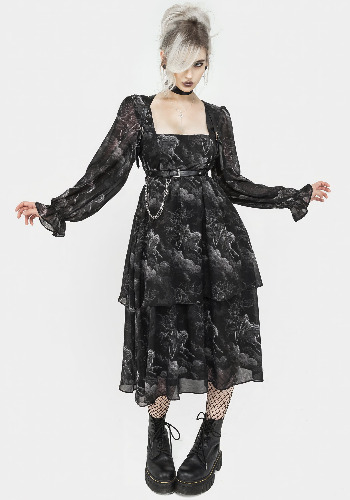 Revelation Chiffon Midi Dress | US 4