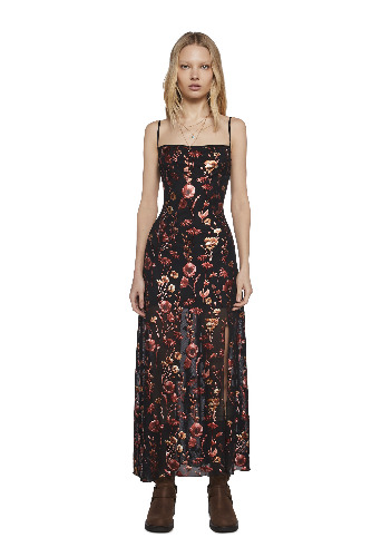 Botanical Elegance Floral Midi Dress | MULTI / Small