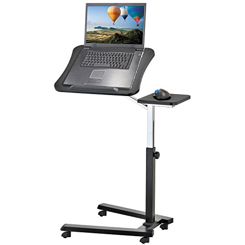 Tatkraft Joy – Laptop Desk, Laptop Desk Bed, Portable Laptop Desk, on Wheels, Adjustable Laptop Desk, with Mouse Pad, Standing Laptop Desk, Black - Black