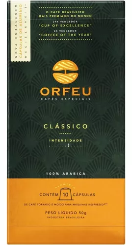 Café Orfeu Clássico em cápsulas compatíveis nespresso 10u