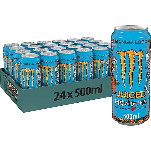 Monster Energy Mango Loco with Tropical Mango Juice â With Carbonated Energy Drink Palette 24 x 500 ml