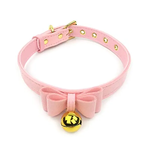 Bell Choker Collar Necklace Lolita Bow Collar Cat Kitty Velvet Necklace (Z18)