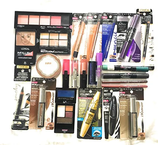 25 Assorted Piece Lot of Name Brand Makeup Wholesale, No Dupsc, Multicolor