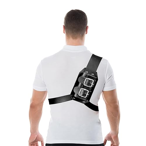 Medieval Sword Dagger Frog Holster Leather Sword Back Holster Sheath Holster for Renaissance Pirate Viking Warrior Costume - Black