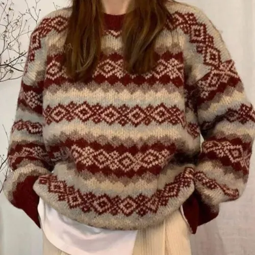 Retro Oversized Grandpa Sweater