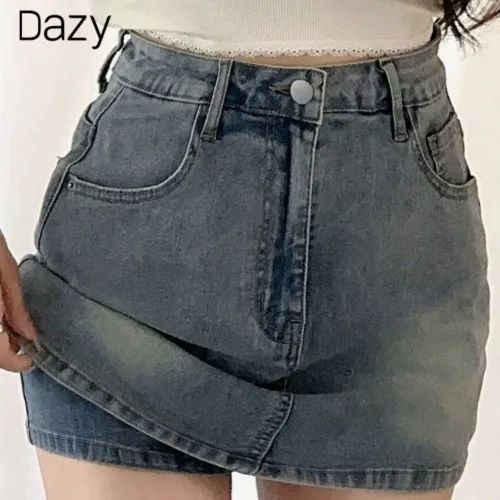 DAZY Denim Skirt with Shorts