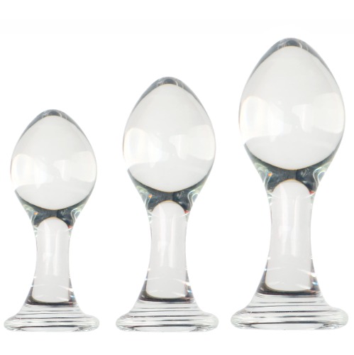 Eysilk Glas Analplug Buttplug, Analdildo Analplug Set 3 Größen(Ø27mm, Ø31mm, Ø35mm) Anal Butt Plug Sex Spielzeug Geeignet für Männer, Frauen, Paare unterschiedlichen für Anfänger und Profis - 