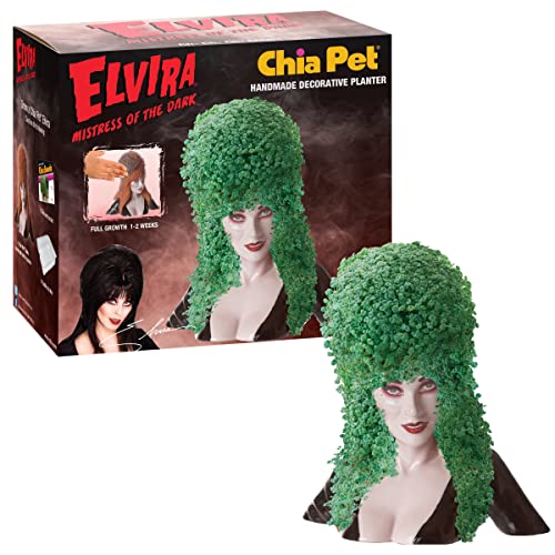 Chia Pet Elvira with Seed Pack, Decorative Pottery Planter, Easy to Do and Fun to Grow, Novelty Gift, Perfect for Any Occasion - Elvira