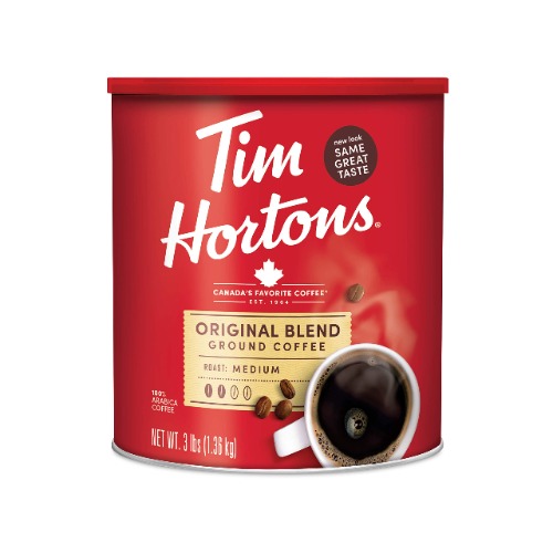 Tim Hortons Original Blend, Medium Roast Ground Coffee, Canada’s Favorite Coffee, Made with 100% Arabica Beans, 48 Ounce Canister - Original 3 Pound (Pack of 1)