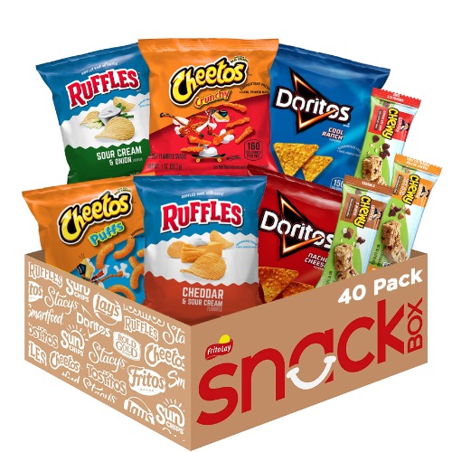 Frito-Lay Chips and Quaker Chewy Granola Bars Variety Pack, Single Serve Portions, 40 Count (Pack of 1) - Chips & Chewy Granola Bars Mix
