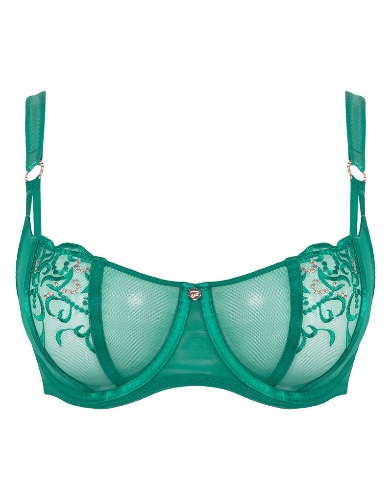 Scantilly Ornate Balcony Bra Emerald | 32GG