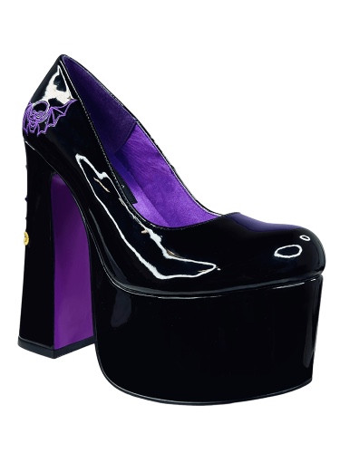 ELVIRA DAGGER PUMP - BLACK/PURPLE | 7
