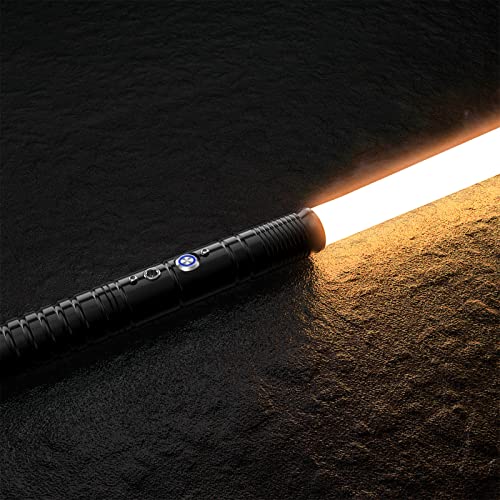 Kotsy FX Lichtschwert, RGB 7 Farben Metall Hilt Lichtschwerter, Smooth Swing USB Wiederaufladbare Laserschwert mit Soundeffekt für Kinder Weihnachten Halloween Cosplay (78cm Schwarz) - 7 Colorblack